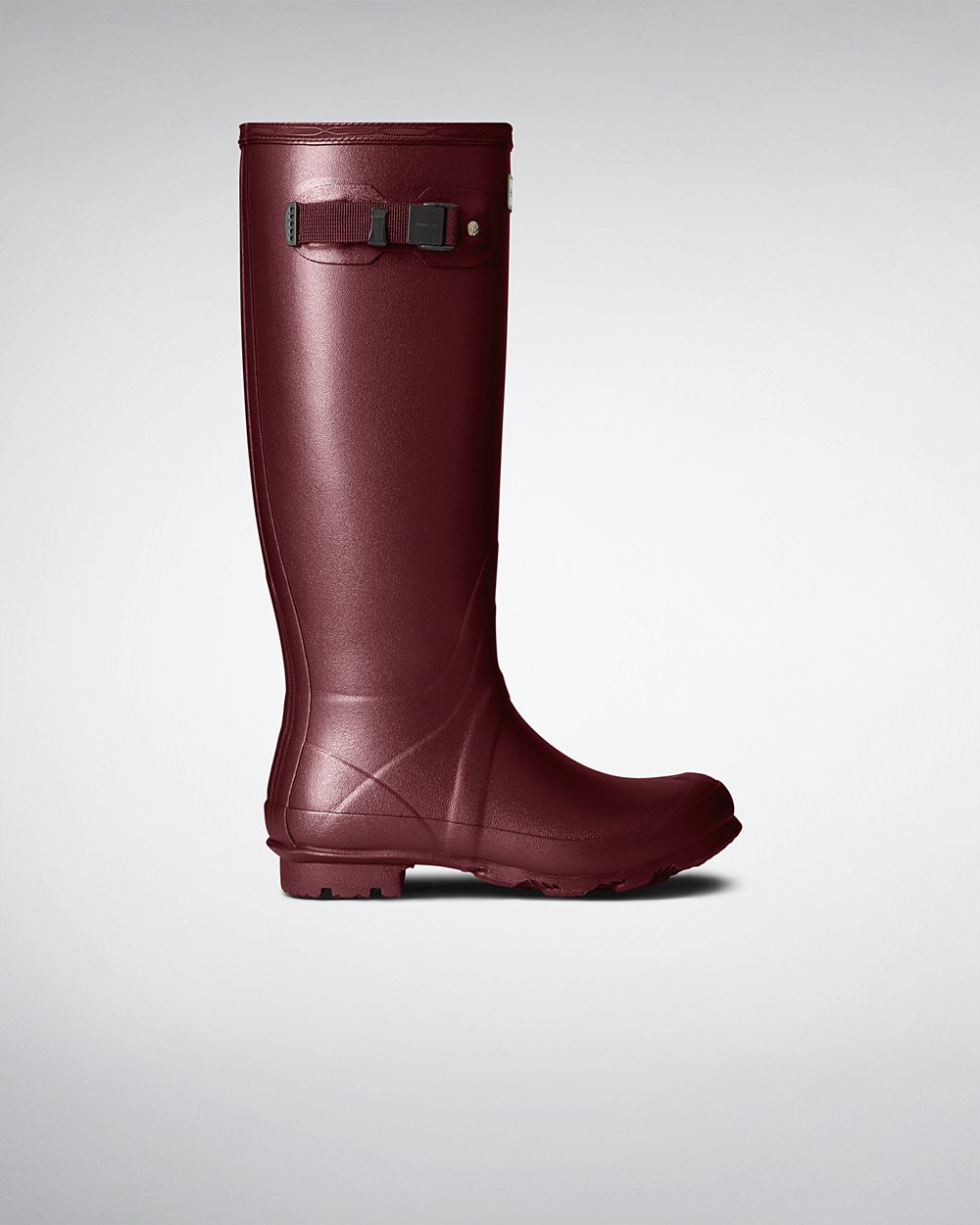 Womens Tall Rain Boots - Hunter Norris Field Neoprene Lined (91XGATYLR) - Purple Red